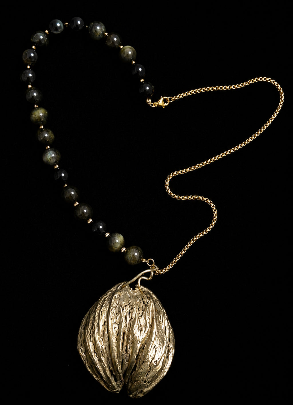 Obsidian Seed Necklace