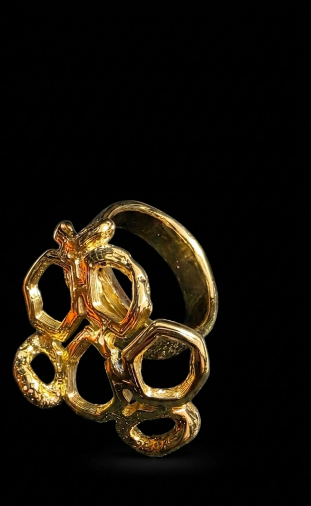 Gold Honeycomb Ring