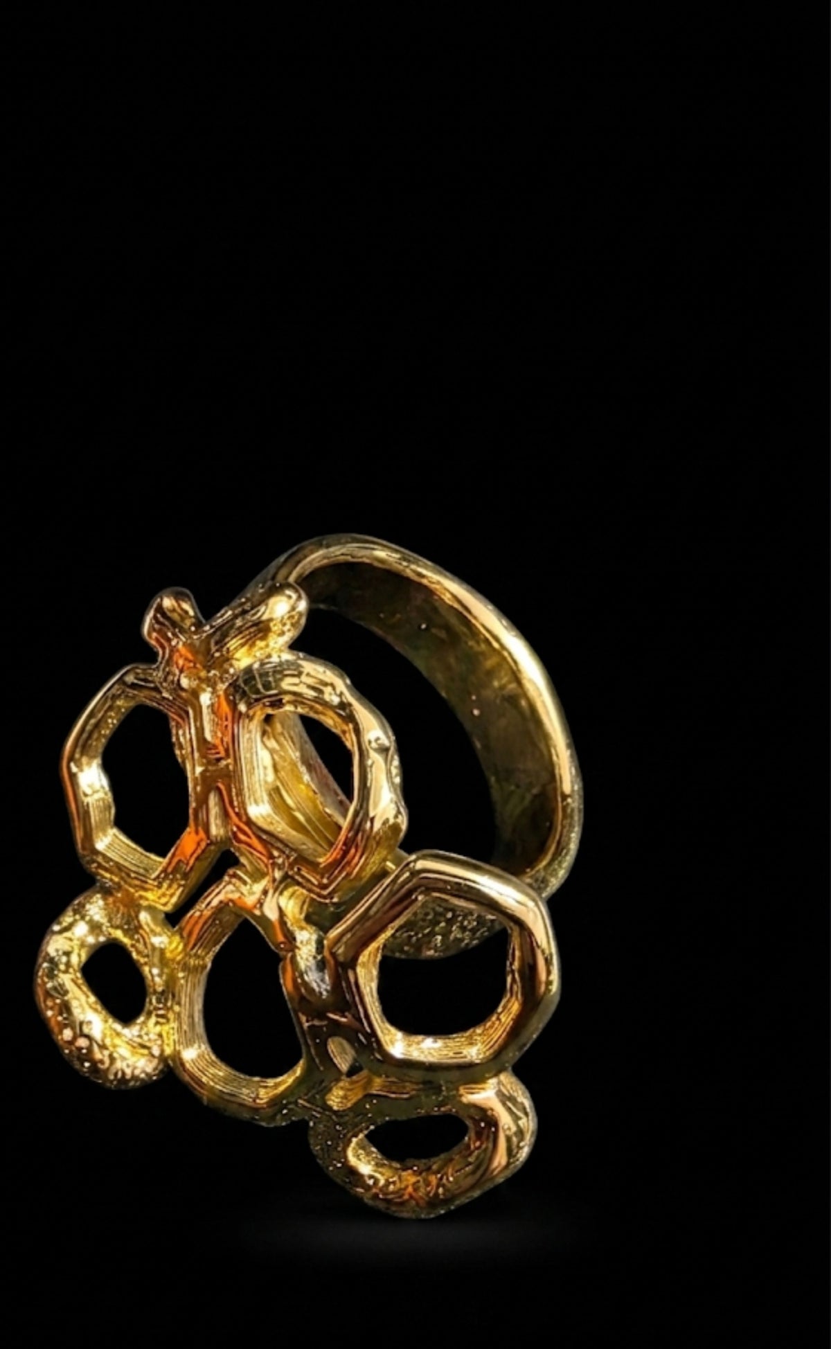 Gold Honeycomb Ring