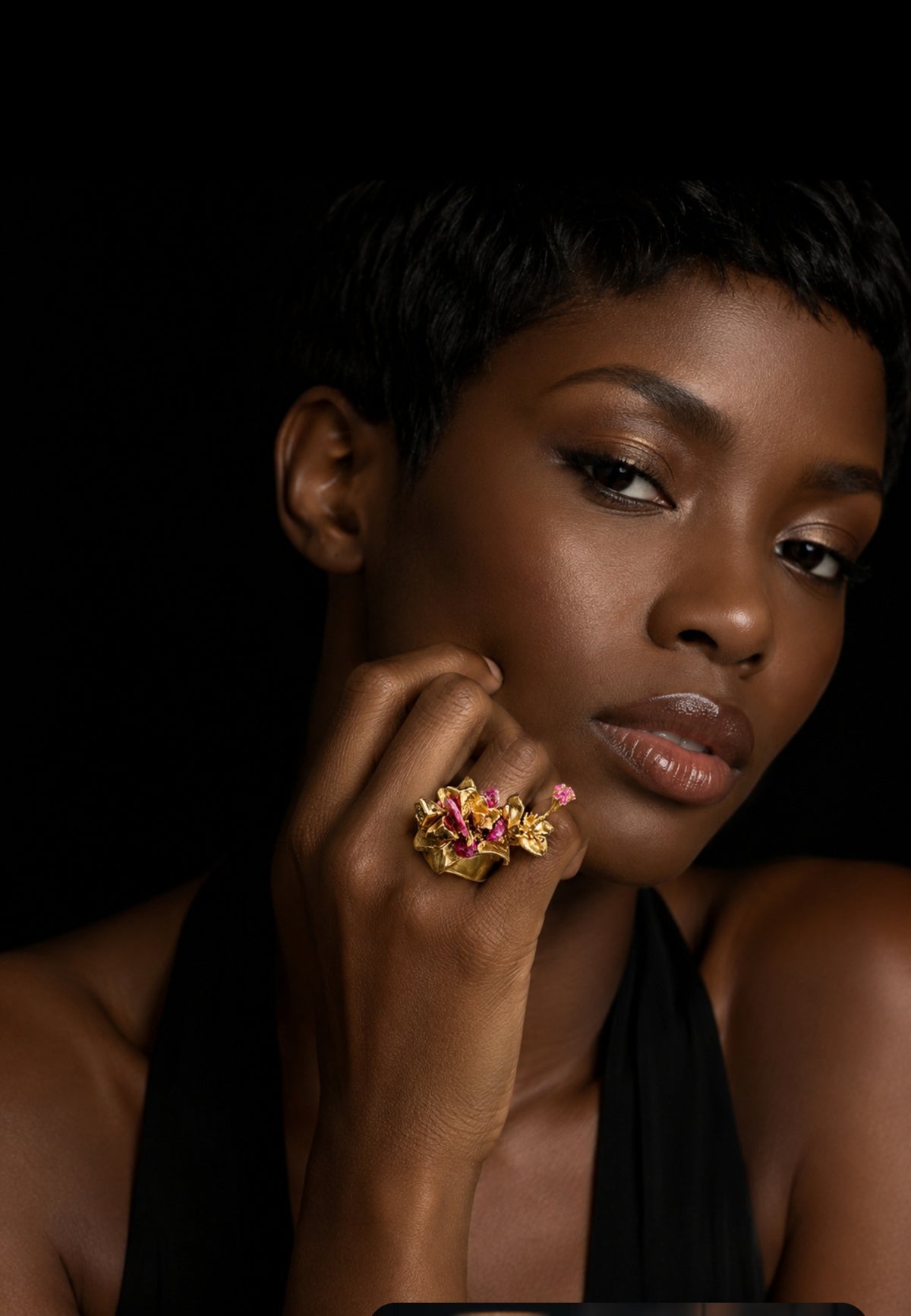 "Rubellite Garden" Ring